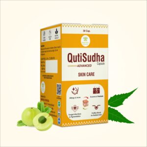 Mantra Ayurveda Qutisudha Capsule | Ayurvedic Skin Care Supplement for Acne, Eczema, Psoriasis & Glowing Skin | 30 Capsules