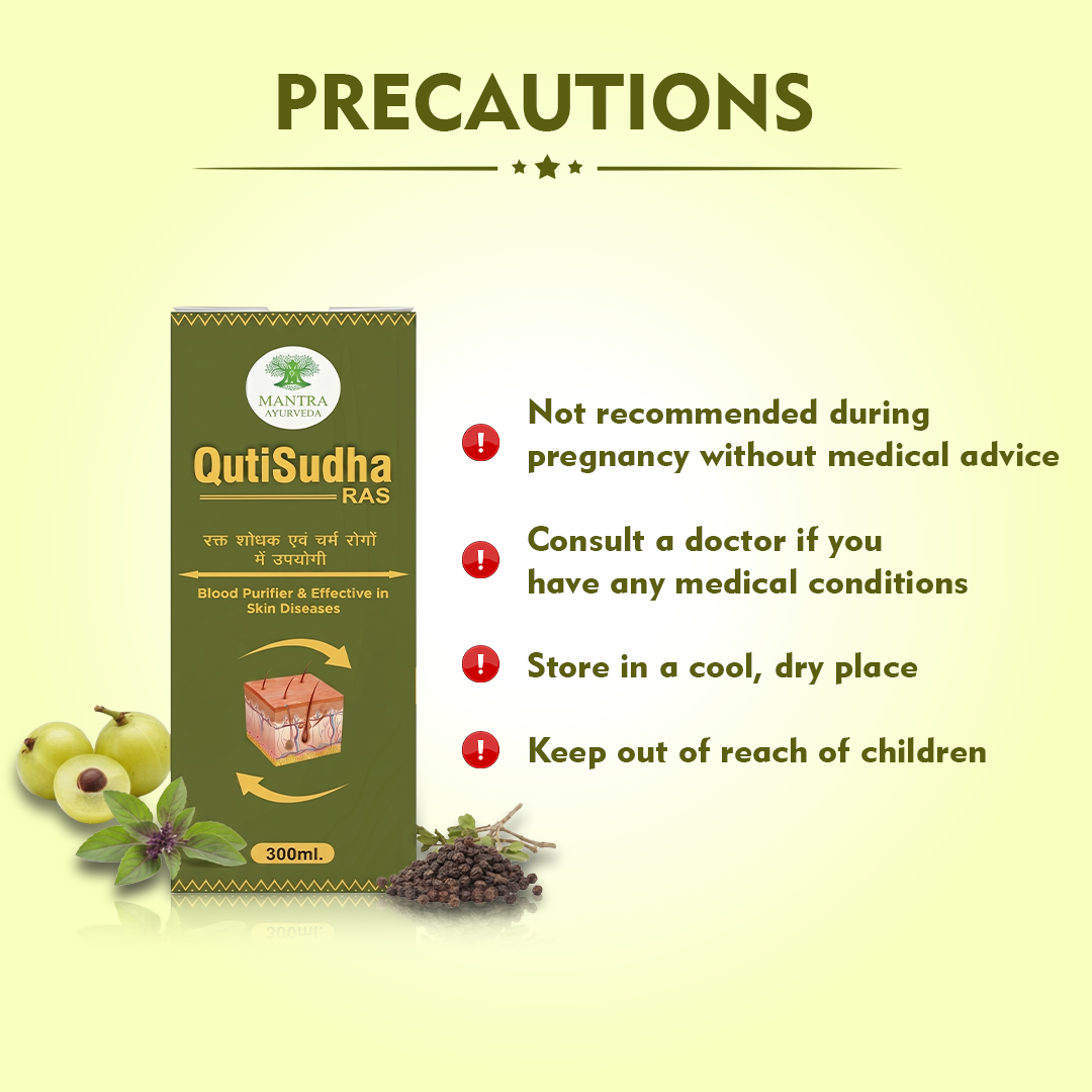 Mantra Ayurveda QutiSudha Ras | Ayurvedic Blood Purifier Syrup for Skin Health & Detox | Supports Acne, Eczema & Urinary Health | Herbal Pitta Balance Formula | 300 ml - Image 5