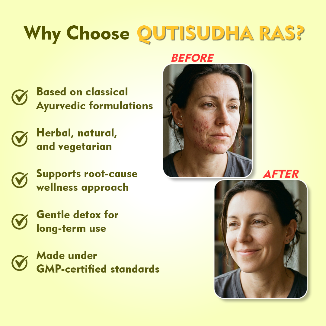 Mantra Ayurveda QutiSudha Ras | Ayurvedic Blood Purifier Syrup for Skin Health & Detox | Supports Acne, Eczema & Urinary Health | Herbal Pitta Balance Formula | 300 ml - Image 6